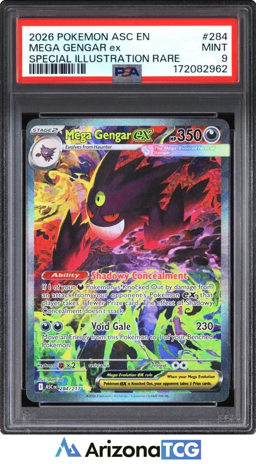 Pokemon 2026 Mega Gengar ex 284/217 SIR Ascended Heroes PSA 9