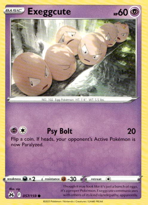 Exeggcute 057/159 SWSH Crown Zenith C NM English Pokémon