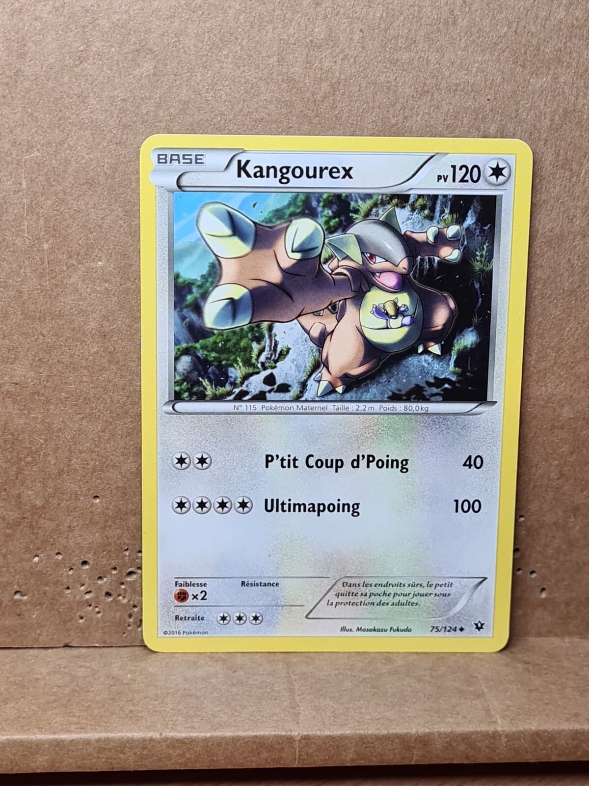 Carte Pokémon kangourex 75/124 impact des Destins Française 