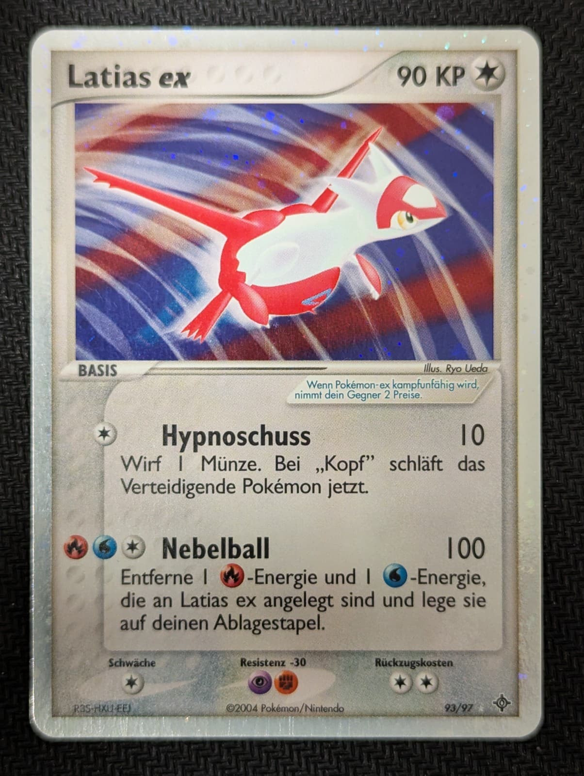 Latias ex Pokemon Karte Deutsch 93/97 EXC Drache