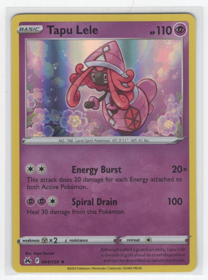 #64 2023 Crown Zenith Holo Tapu Lele Rare