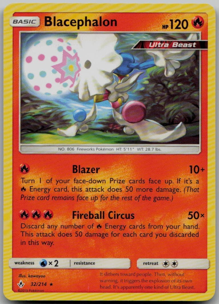 Blacephalon 32/214 Rare SM - Unbroken Bonds LP Pokemon