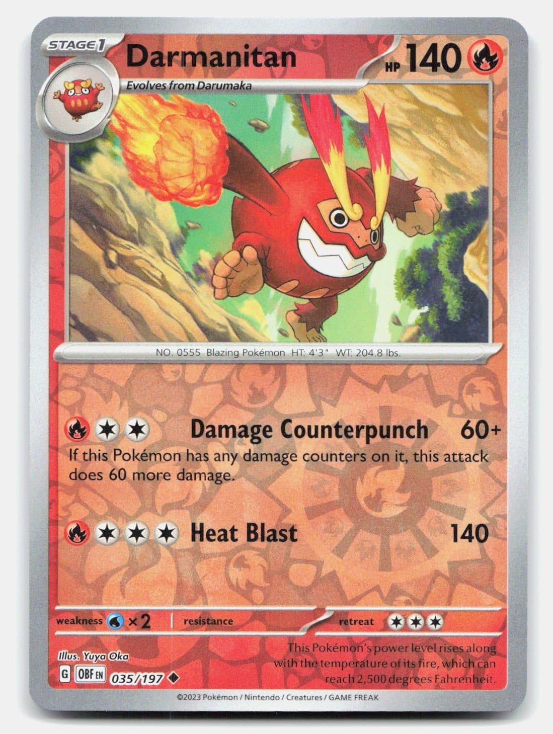 Darmanitan 035/197 Obsidian Flames Pokemon TCG NM