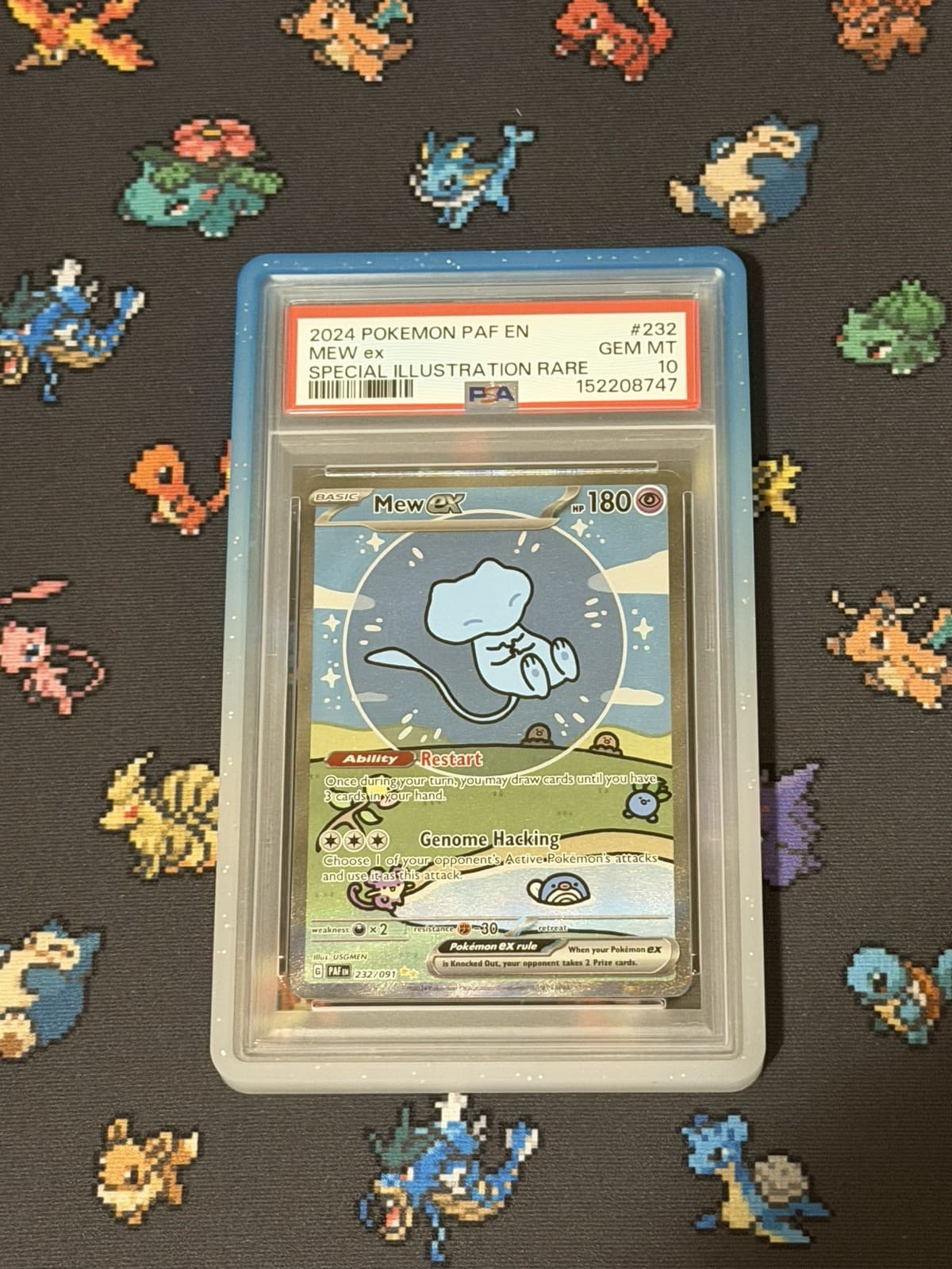 Mew ex 232/091 SV: Paldean Fates Holo Special Illustration Rare PSA 10 W/ Guard