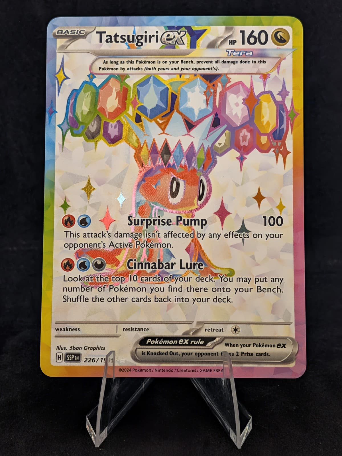 Pokemon Tatsugiri ex 226/191 Sv08: Surging Sparks Holo NM