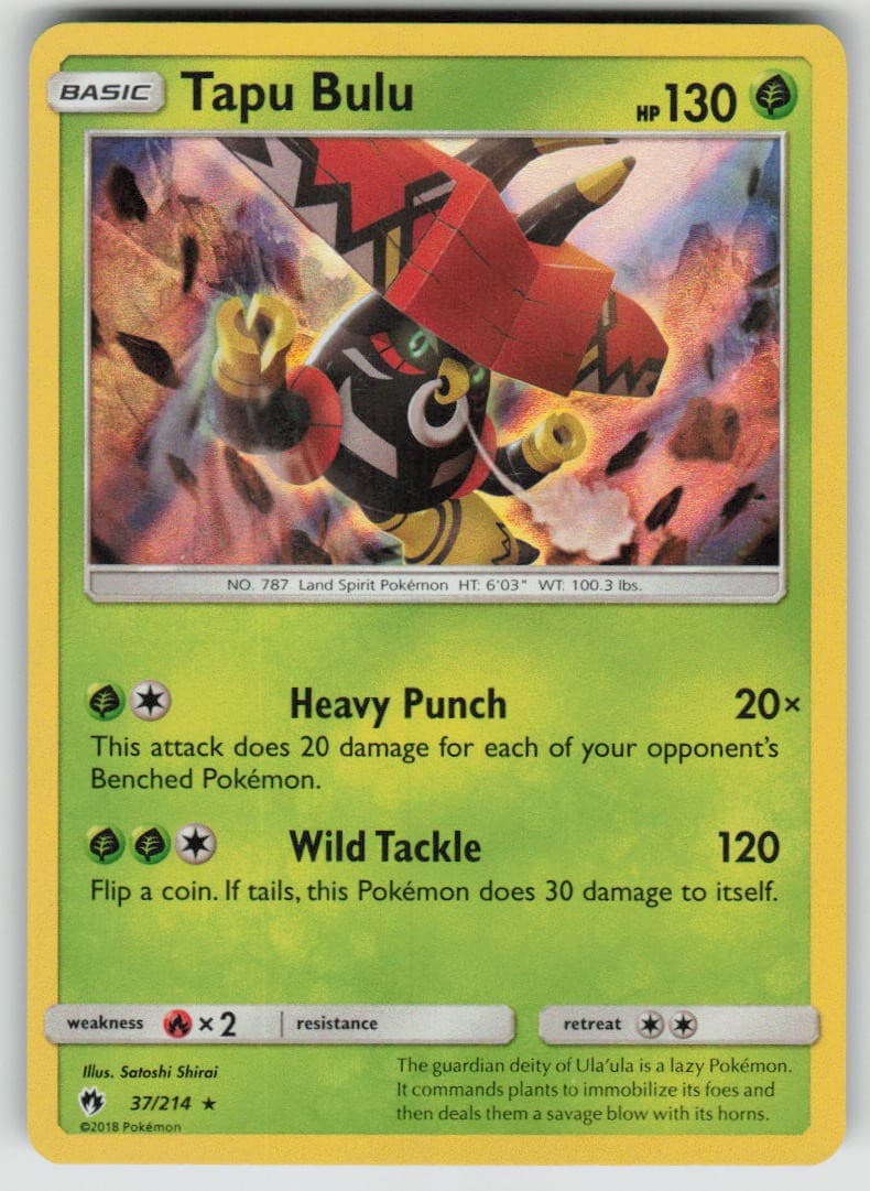 Pokemon Tapu Bulu 37/214 SM - Lost Thunder Holofoil