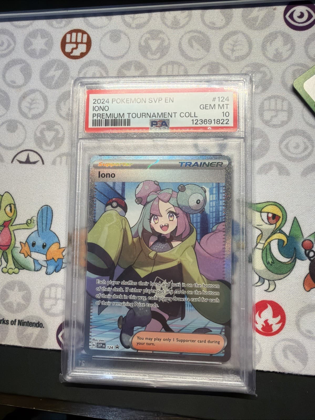 PSA 10 IONO 124 SCARLET VIOLET BLACK STAR PROMO PREMIUM TOURNAMENT COLL. POKEMON