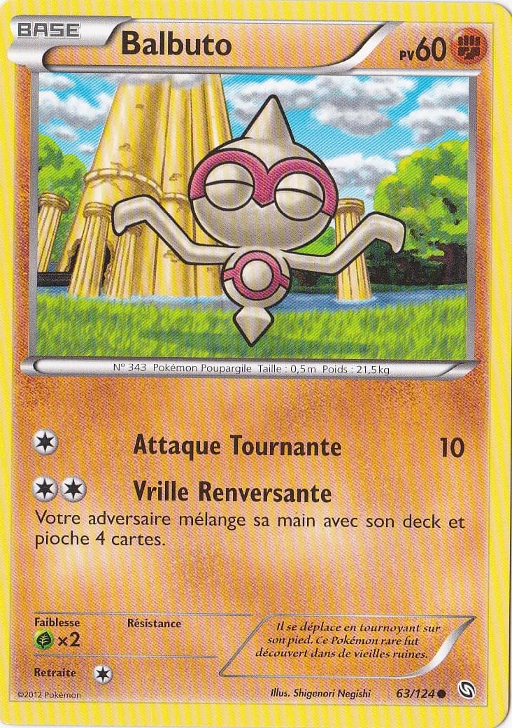 Balbuto -Noir & Blanc- Dragons Exaltés - 63/124 -Carte Pokemon Française 