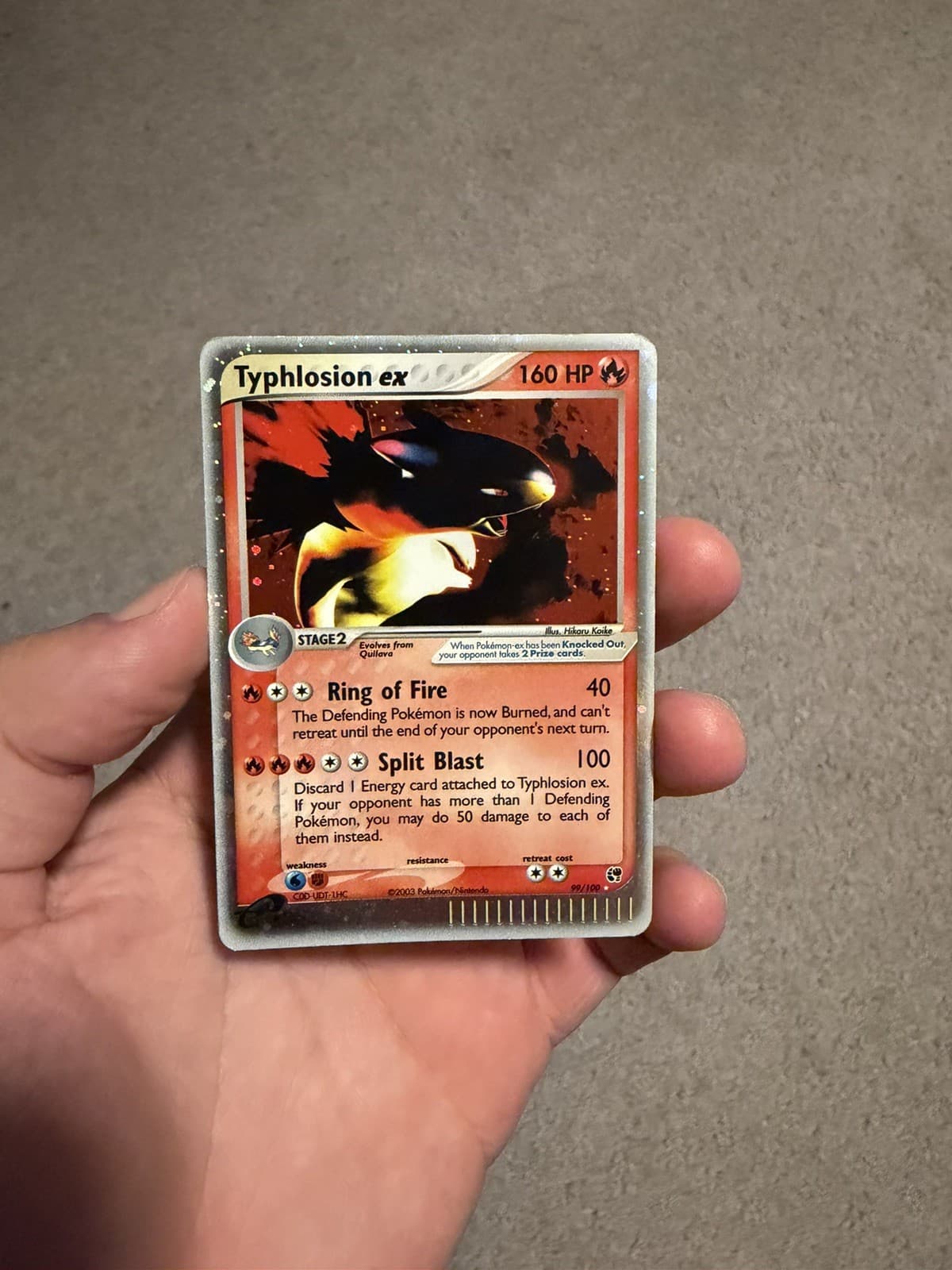 Typhlosion ex 99/100 EX Sandstorm Holo Silver Border Pokemon TCG