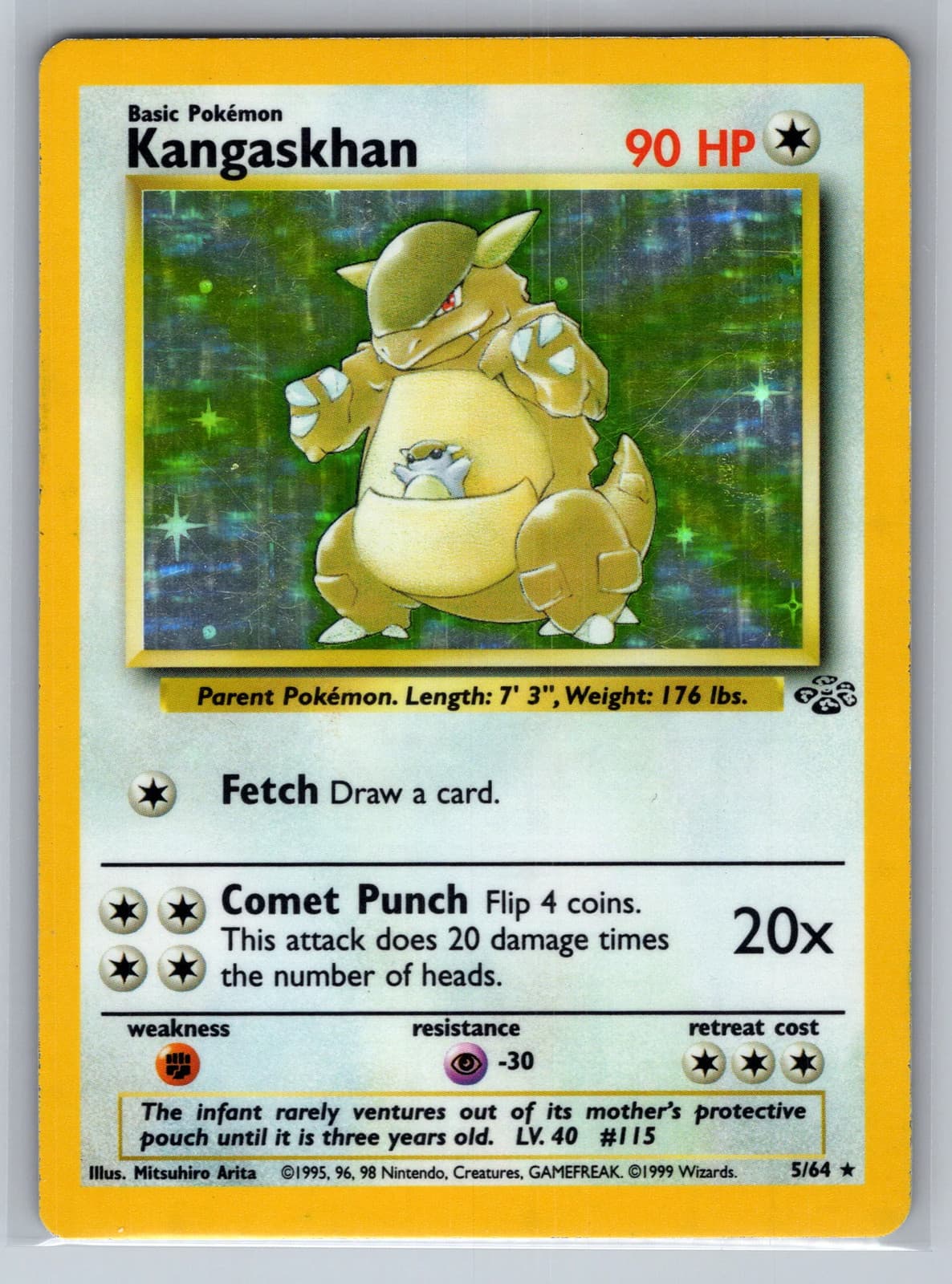 Kangaskhan 5/64 Jungle Holo Rare 1999 WOTC Pokemon TCG