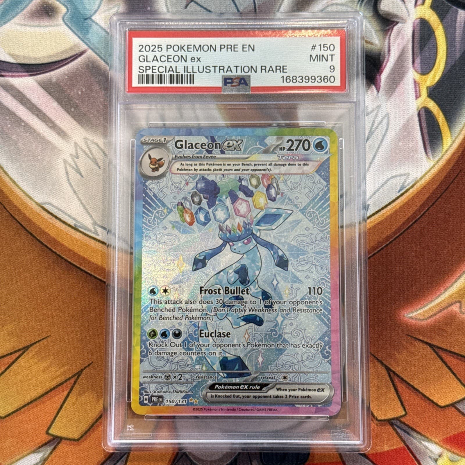Glaceon EX 150/131 Special Illustration Rare Prismatic Evolutions Pokemon PSA 9