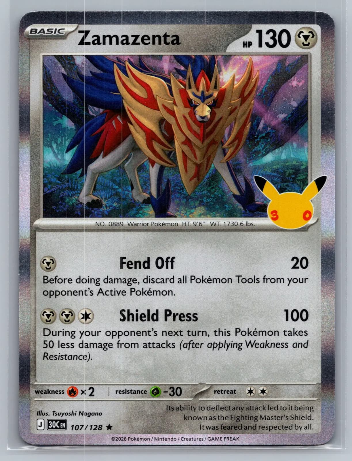 Zamazenta #107/128 2026 30th Celebration Pokemon TCG