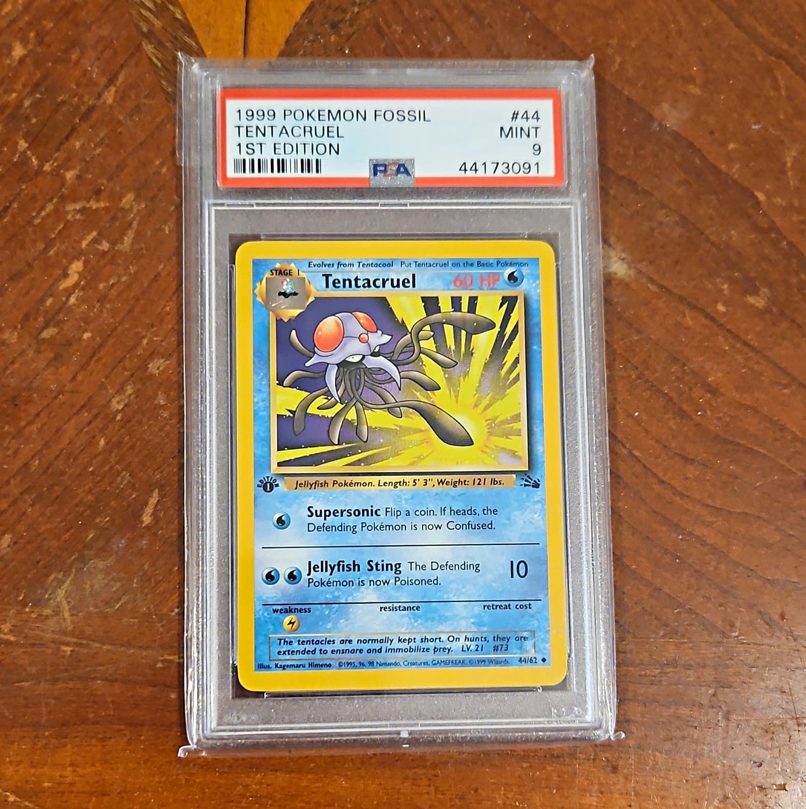 Wizards of the Coast 1999 Pokemon Fossil Tentacruel 44/62 1st Ed PSA 9 Regular