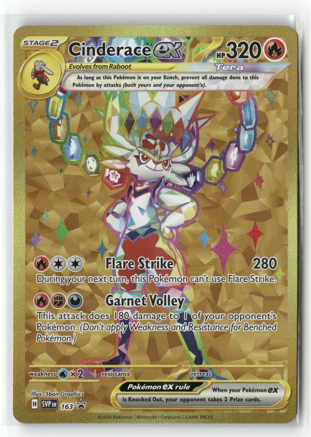 Cinderace ex 163 Holo Promo Scarlet & Violet Promo Pokemon Near Mint