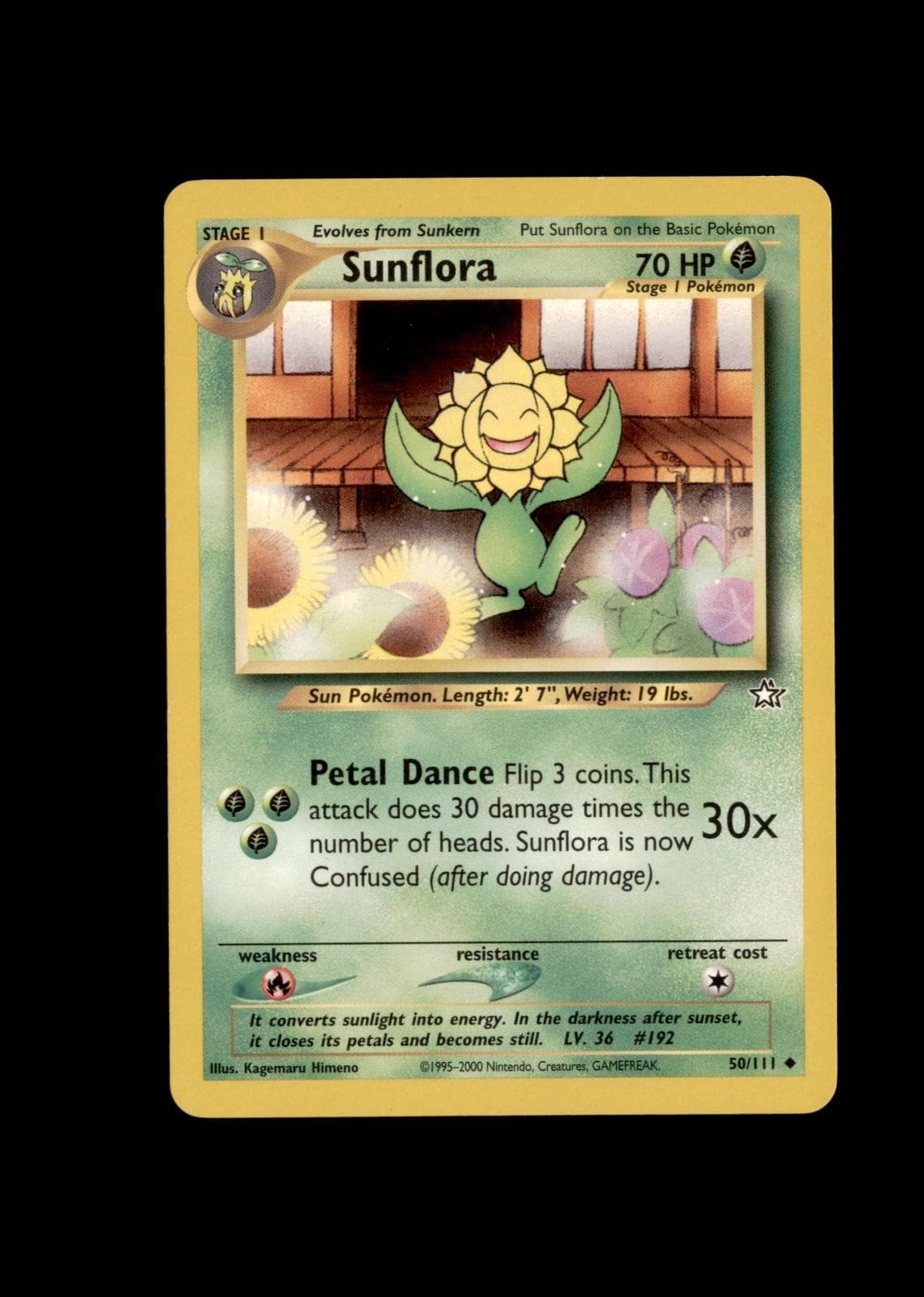 Sunflora 50/111 Uncommon Neo Genesis Pokemon Unlimited Near Mint