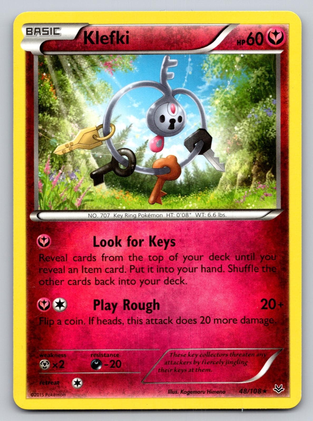 Pokemon Klefki 48/108 Rare Roaring Skies MP