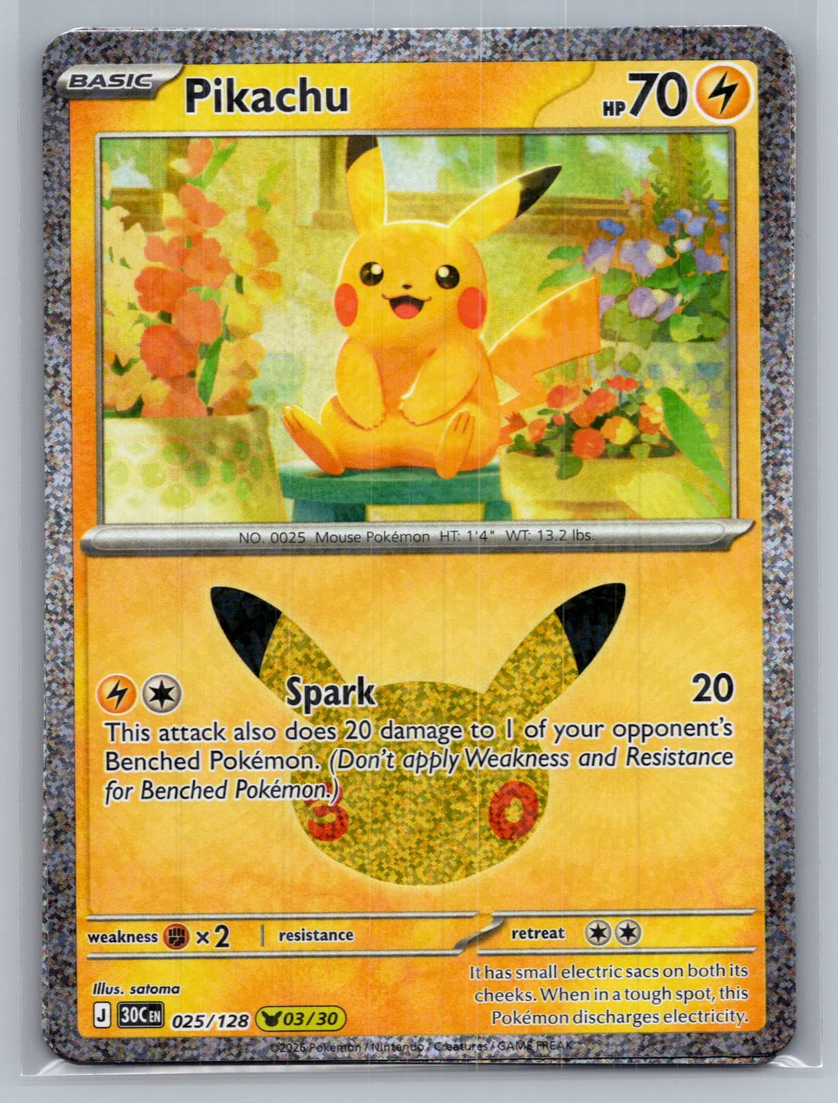 Pikachu #25/128 2026 30th Celebration Pokemon TCG