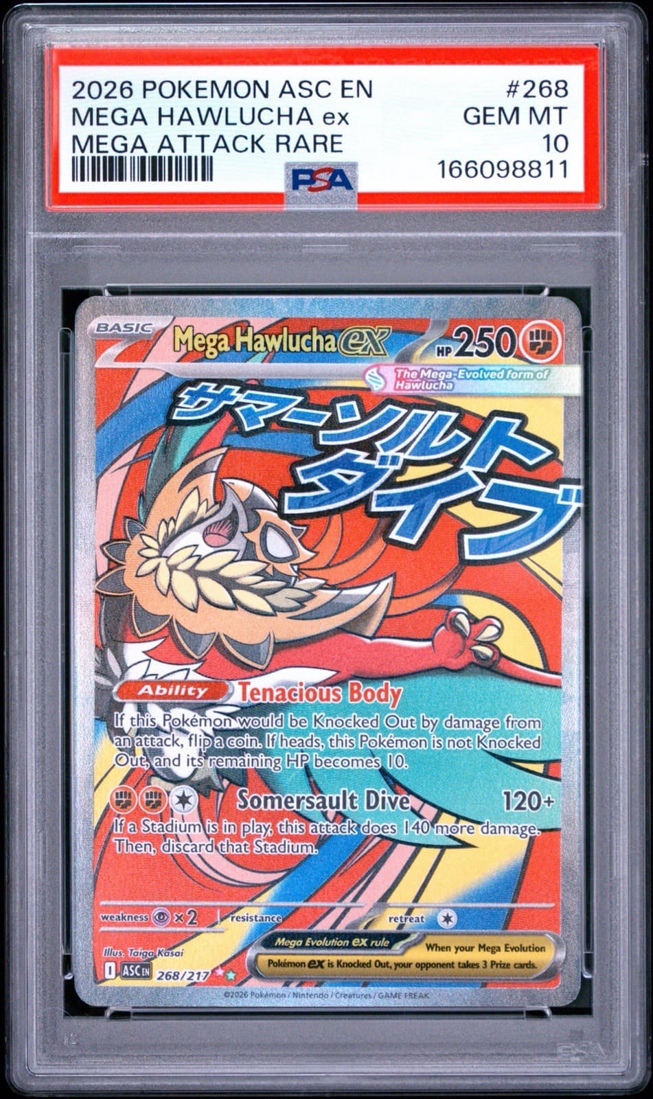Mega Hawlucha ex 268/217 Me: Ascended Heroes - MAR - PSA 10