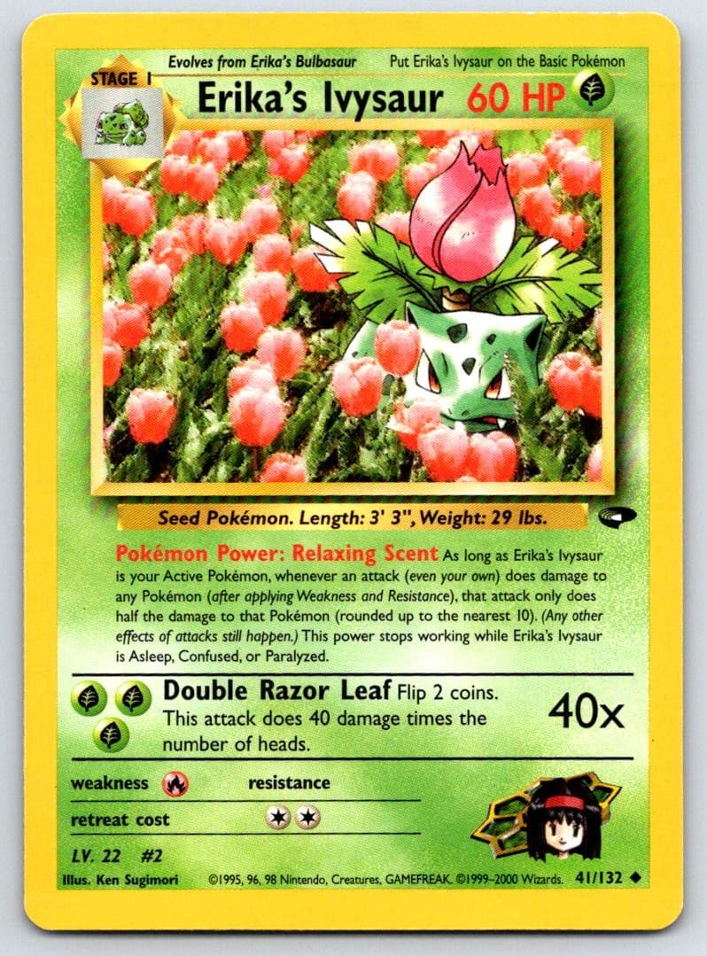 Erika's Ivysaur 41/132 Uncommon Gym Challenge Pokemon Unlimited Lightly Played
