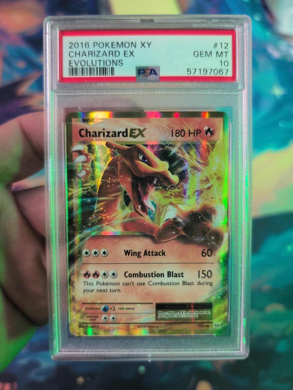 PSA 10 2016 Pokemon XY Evolutions Charizard EX Ultra Rare Holo EN #12/108