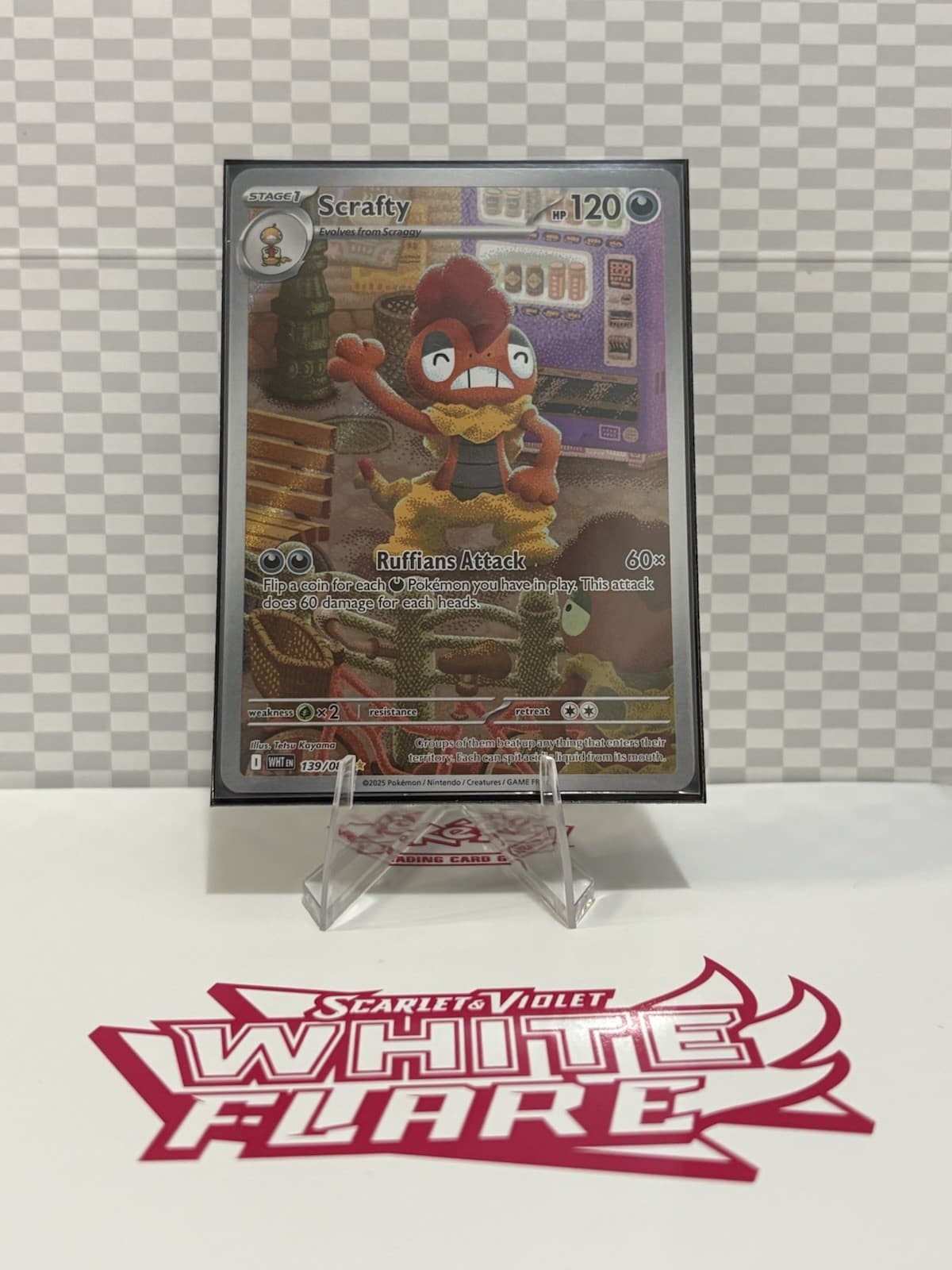 Scrafty 139/086 Sv: White Flare Holo - Pokemon TCG NM