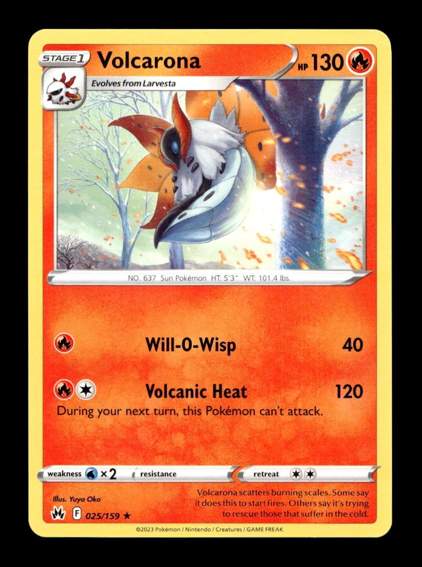 Volcarona 025/159 Rare Crown Zenith Pokemon Near Mint
