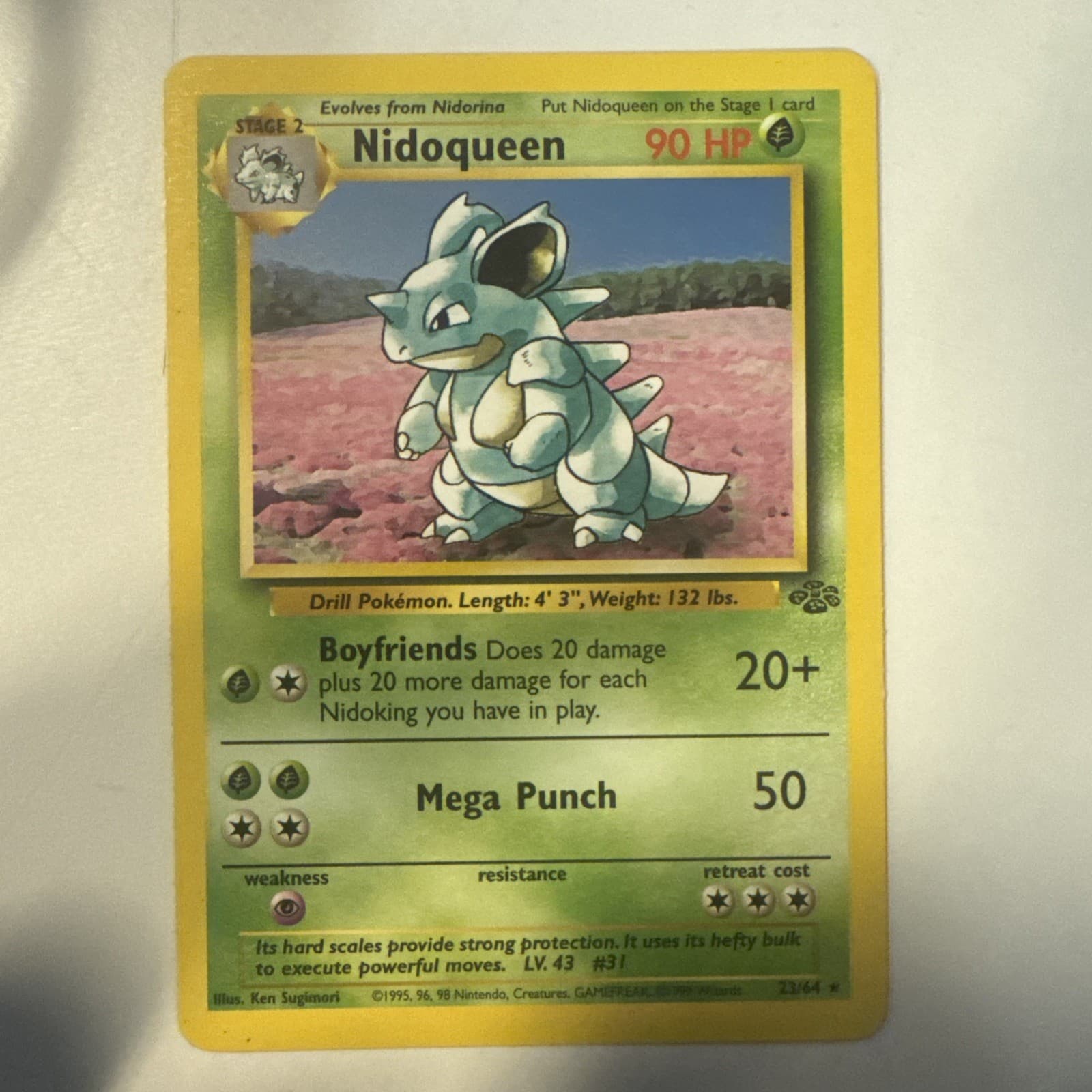 Pokemon TCG WotC Jungle Nidoqueen 23/64 Regular Rare Unlimited EN 90 HP