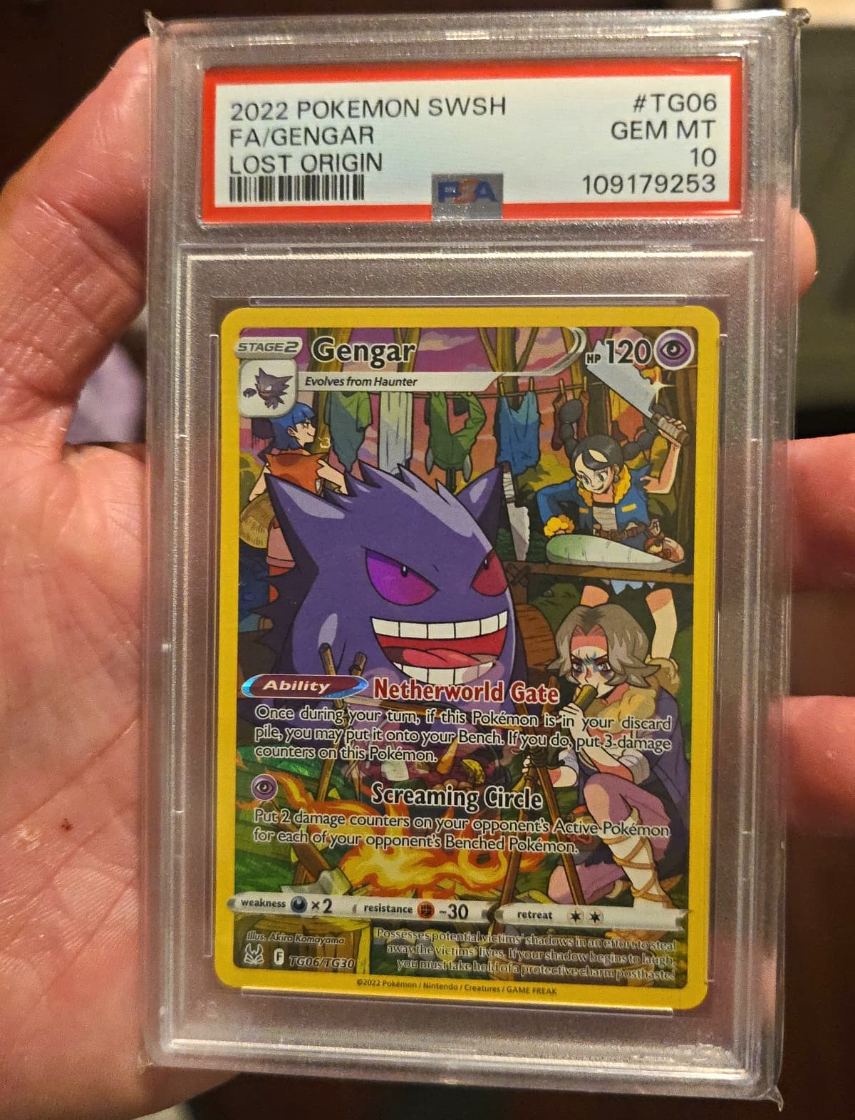 Pokemon 2022 Lost Origin Trainer Gallery Gengar TG06/TG30 Holo PSA 10