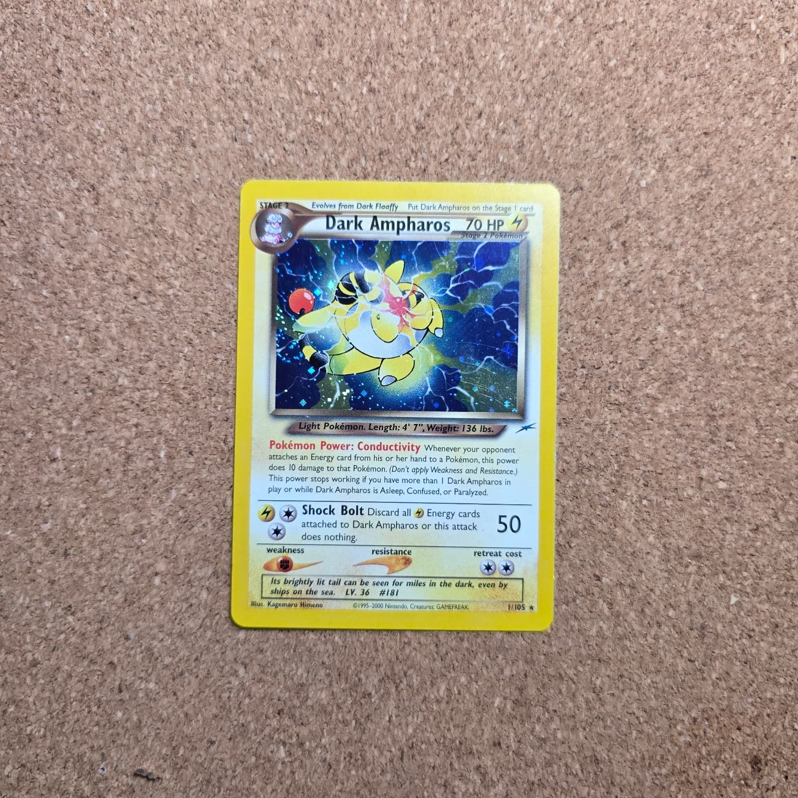 Dark Ampharos Neo Destiny Holo Rare 1 Pokemon TCG *B5.6
