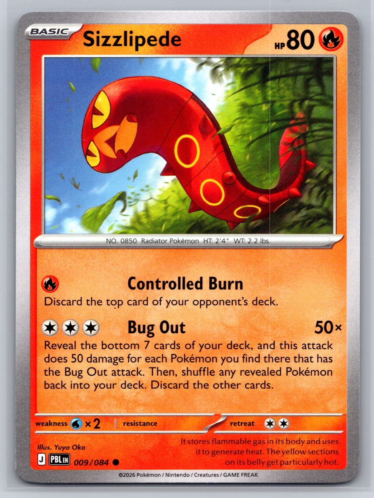 Sizzlipede Pokemon ME05: Pitch Black #009/084