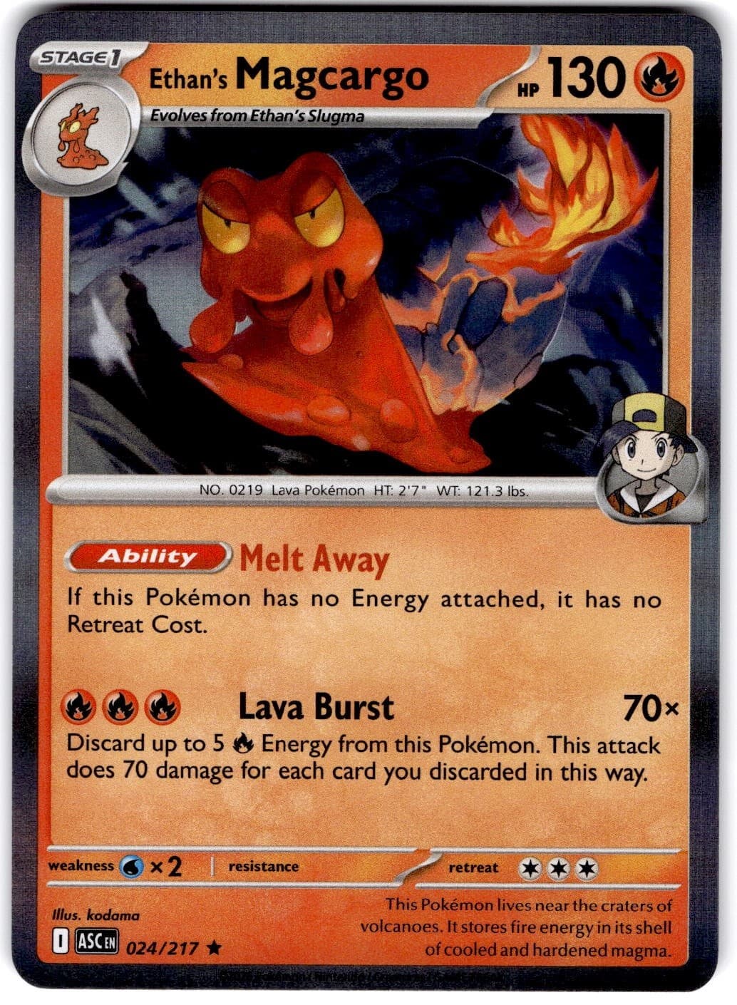 Pokemon Ethan's Magcargo Ascended Heroes 24/217 Normal Holo Near Mint English