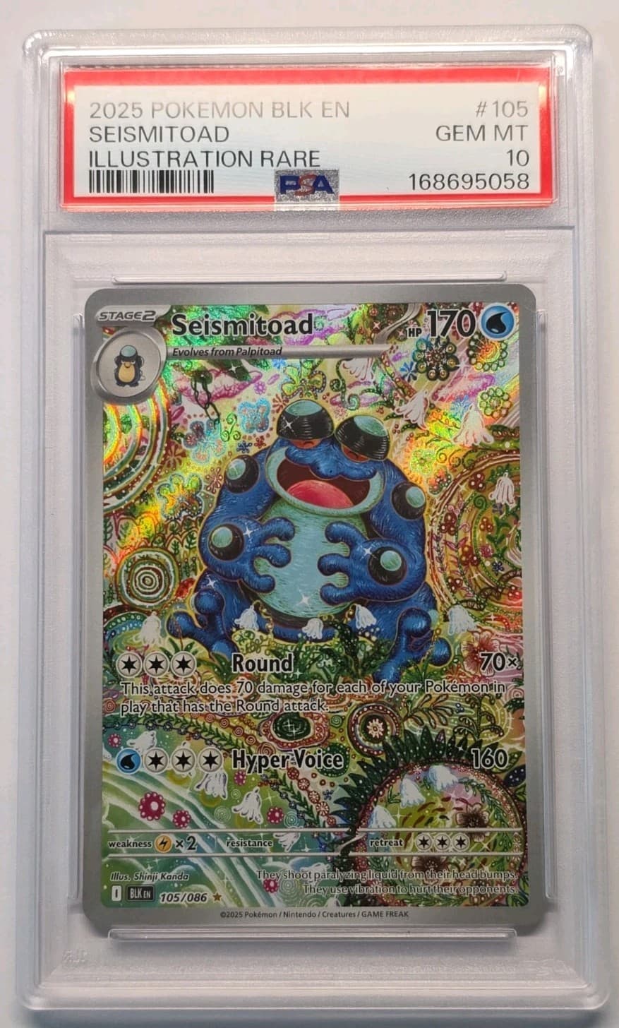 Seismitoad 105/086 Sv: Black Bolt Holo PSA 10