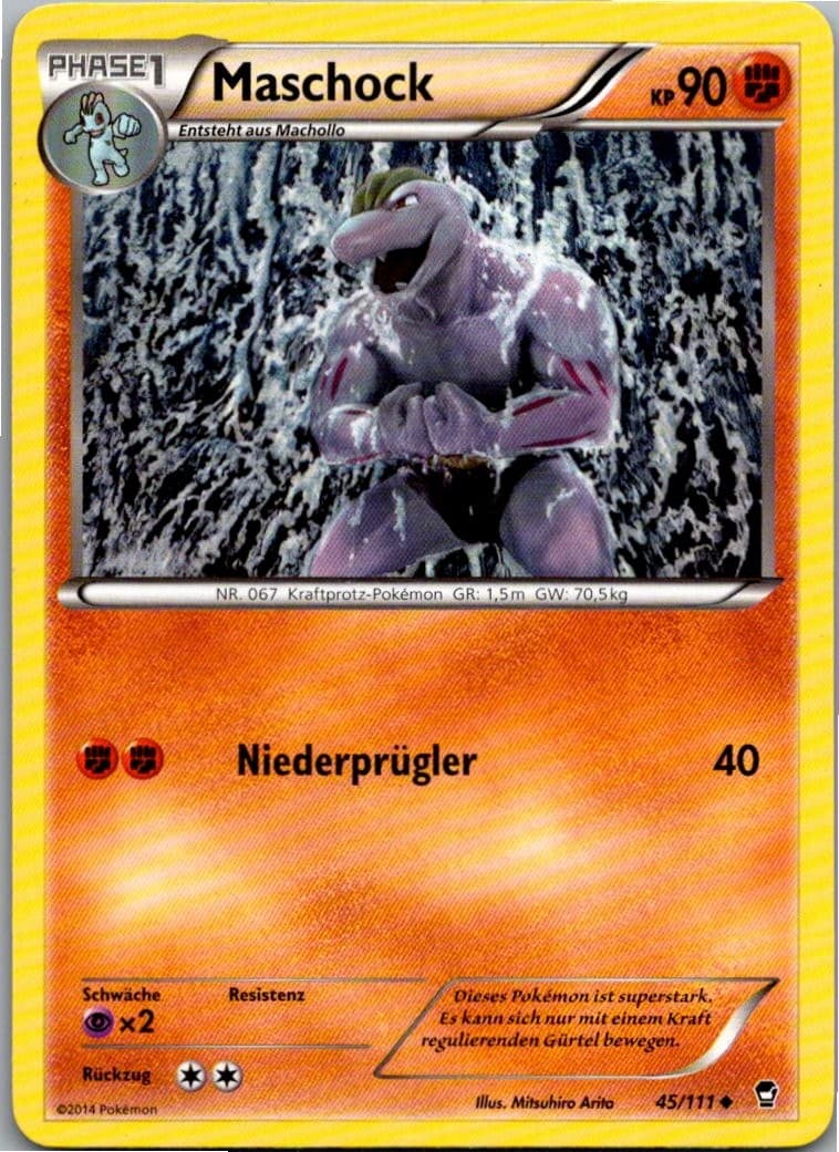 Pokemon Maschock 45/111 Fliegende Fäuste Deutsch