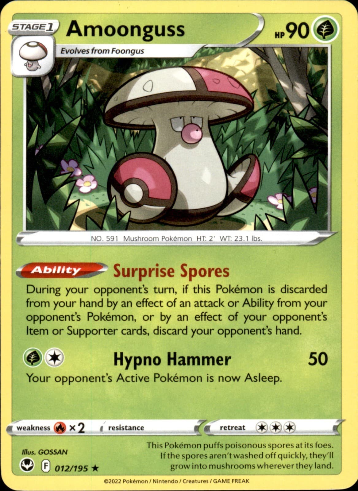 Amoonguss 012/195 Rare - Pokemon SWSH12: Silver Tempest