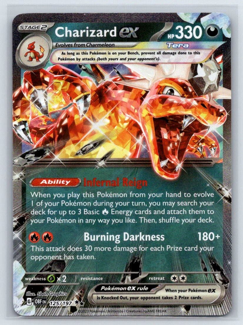 Charizard ex 125/197 Double Rare Obsidian Flames Pokemon Holo Near Mint