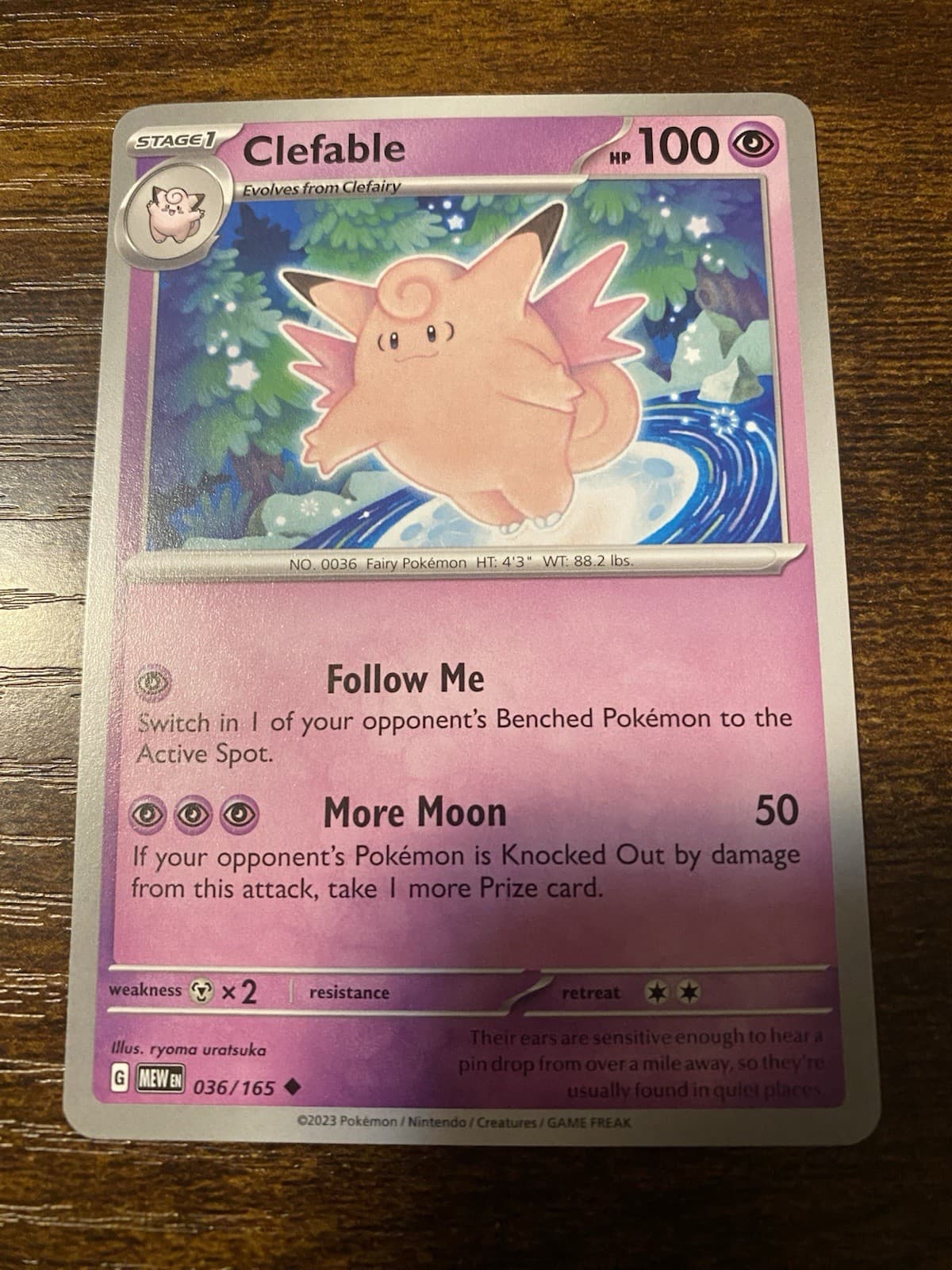 Clefable 36/165 - Pokemon Scarlet & Violet 151 - Common, NM