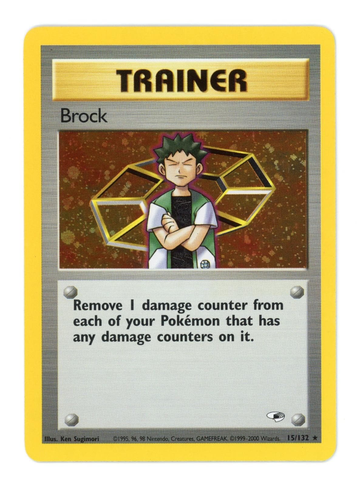 Brock 15/132 Rare Gym Heroes Pokemon Unlimited Holo Lightly Played