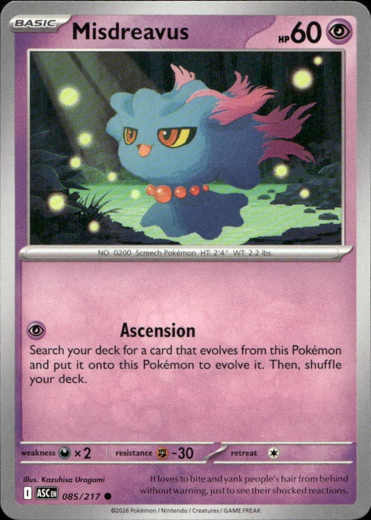 Misdreavus 085/217 ME Ascended Heroes C NM English Pokémon