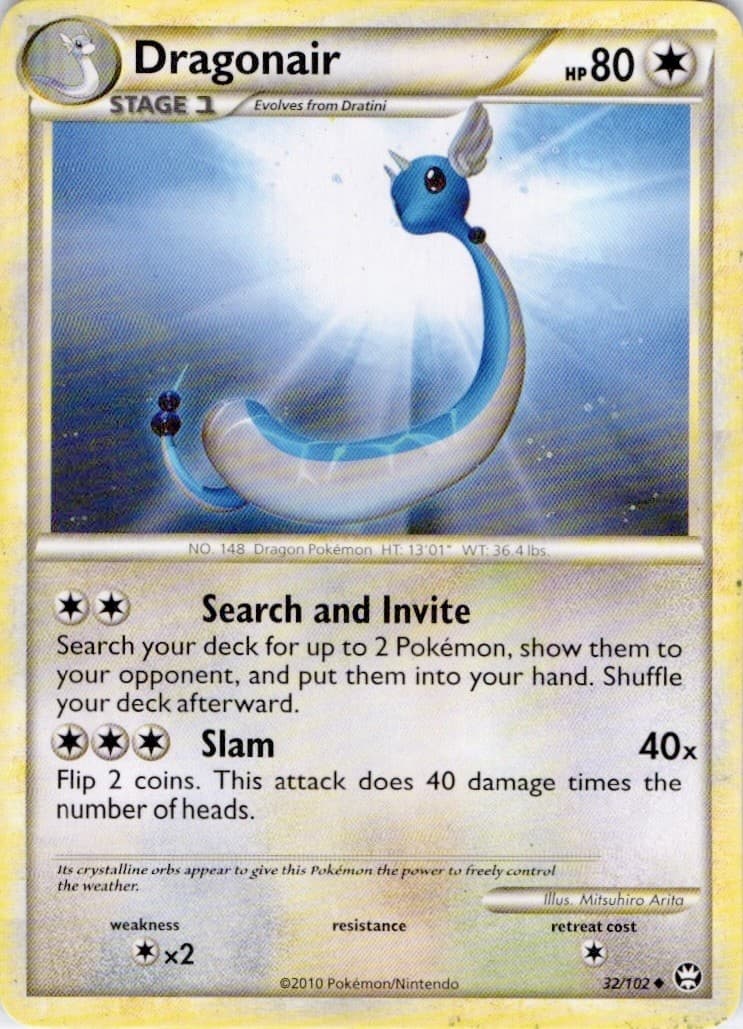 Dragonair 32/102 Uncommon HGSS Triumphant Pokemon Lightly Played