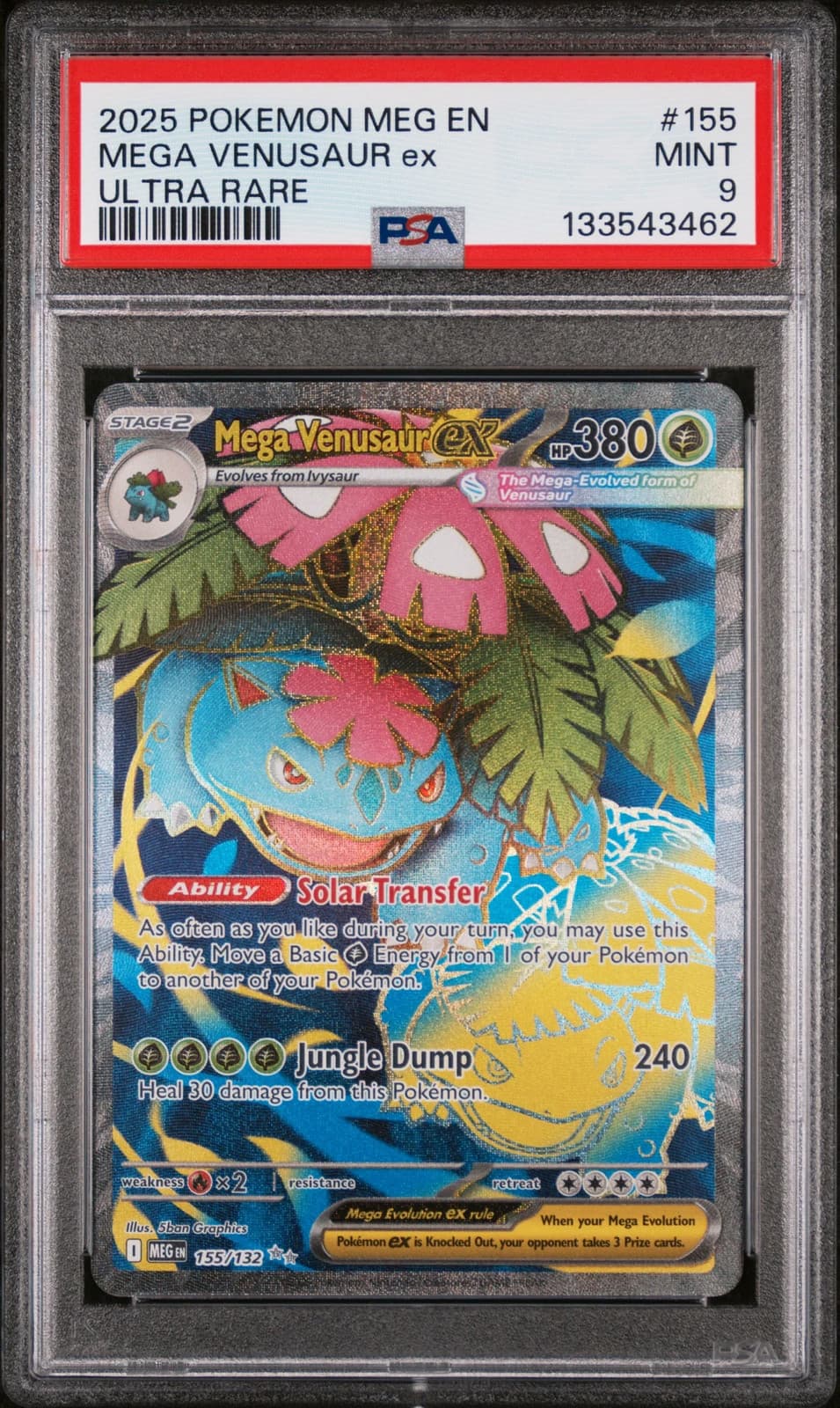 Mega Venusaur ex 155/132 Mega Evolution Ultra Rare PSA 9 Mint Pokemon 2025 — photo 1 of 2