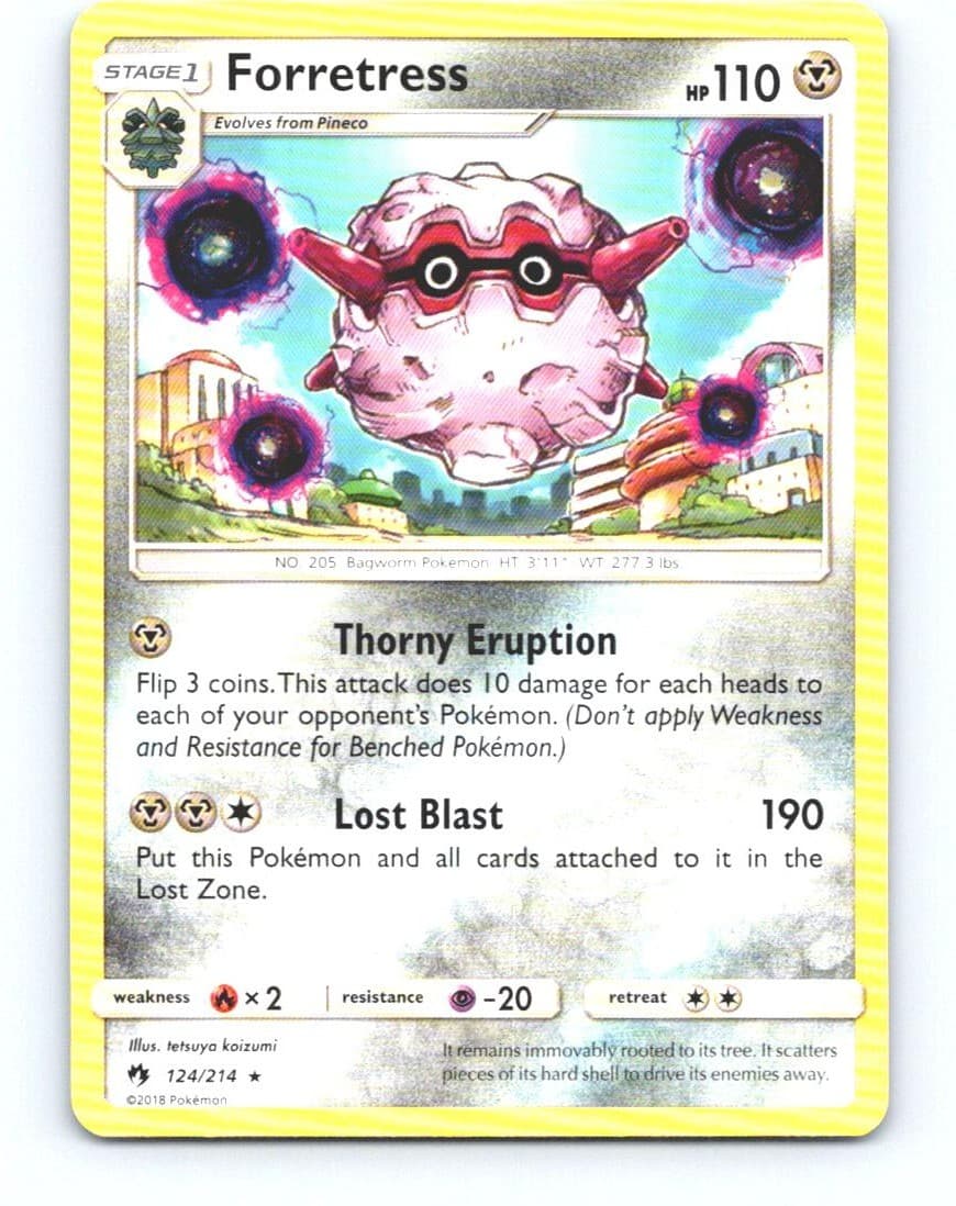 Forretress 124/214 Rare Lost Thunder Pokemon Near Mint