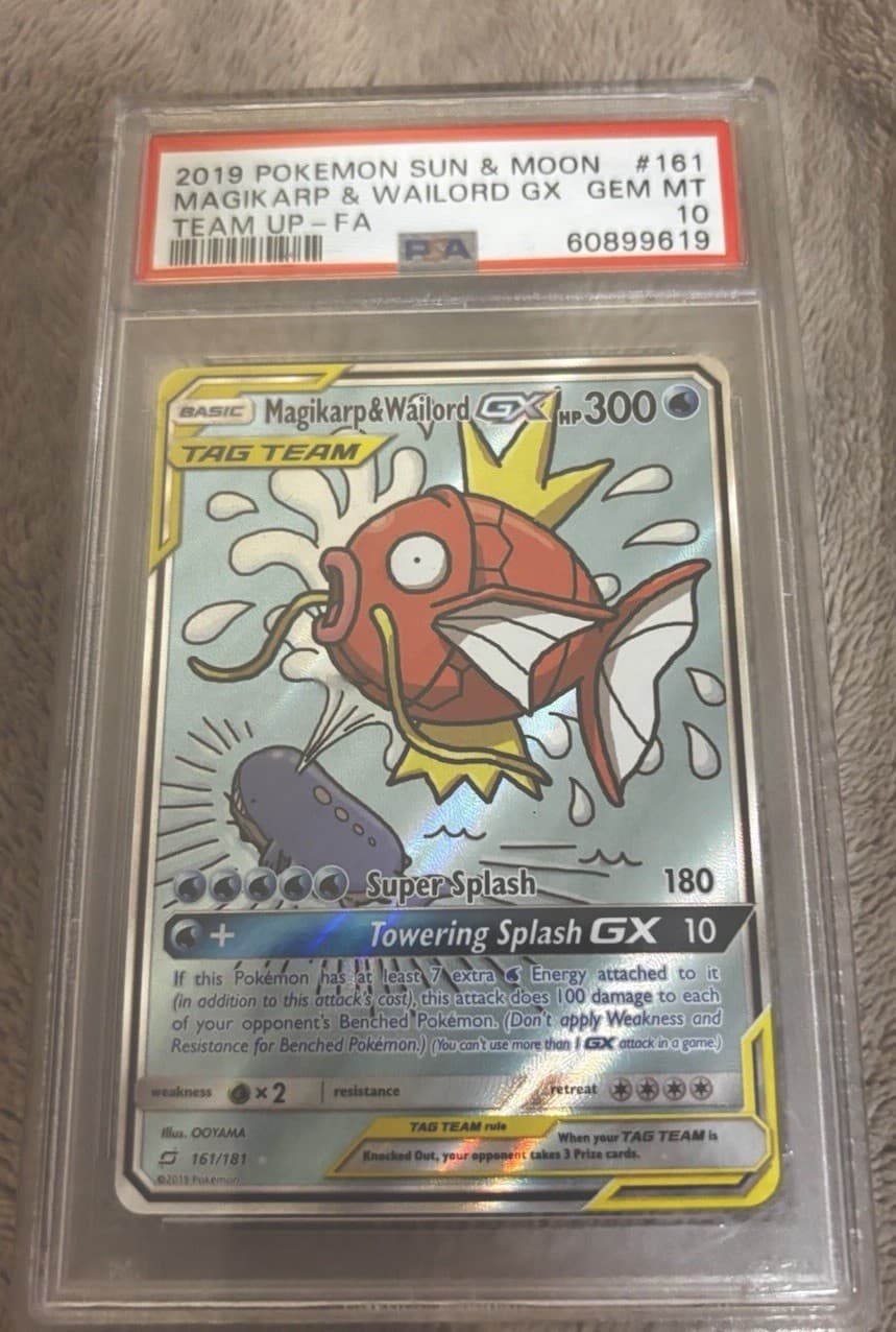 Pokemon 2019 Magikarp & Wailord GX 161/181 Full Art Team Up GEM MINT PSA 10