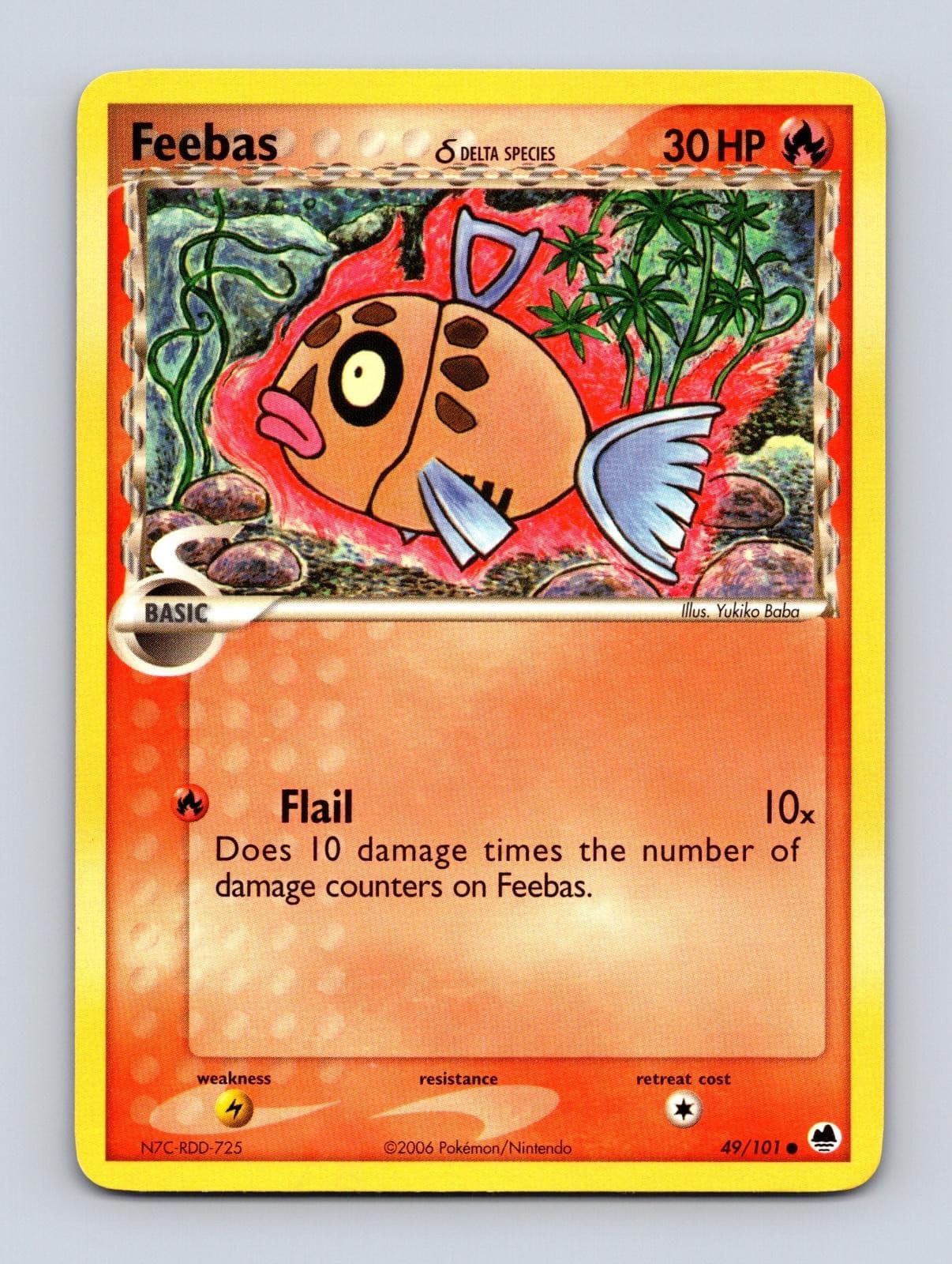 Feebas 49/101 Common Dragon Frontiers Pokemon Lightly Played