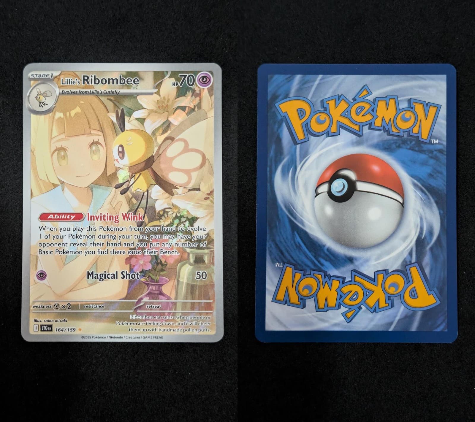 Lillie's Ribombee 164/159 Illustration Rare Journey Together Pokemon Holo NM