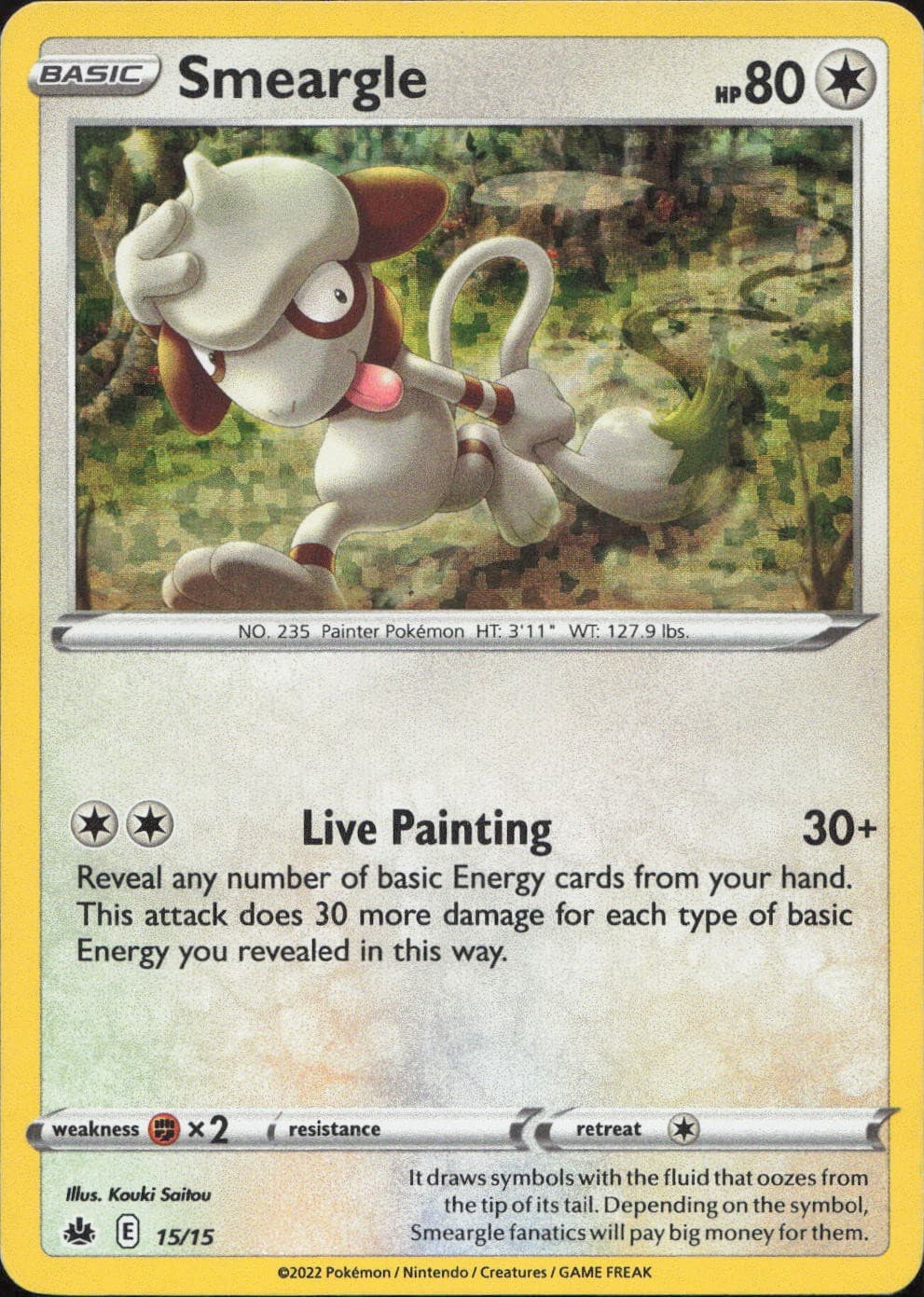 Smeargle 015/015 PROMO Holo McDonald's Promos 2022 Pokemon Lightly Played