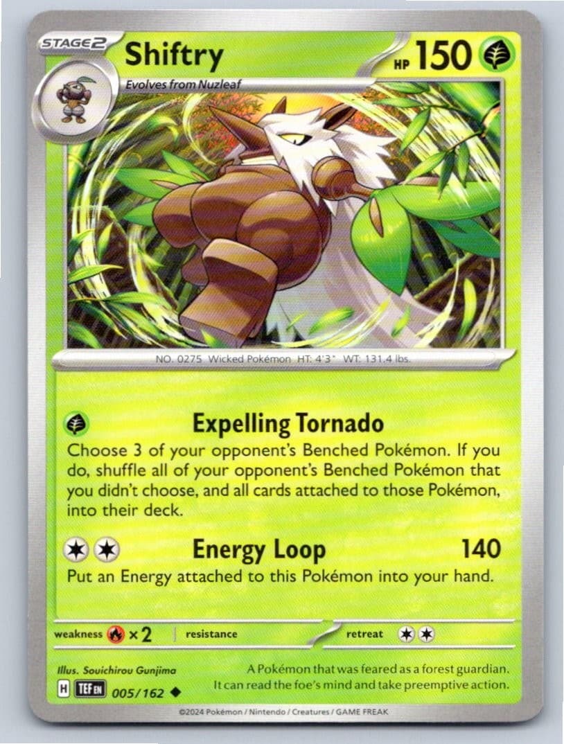 2024 POKEMON SHIFTRY TEMPORAL FORCES 005/162 UNCOMMON NM A21304 FREE S&H