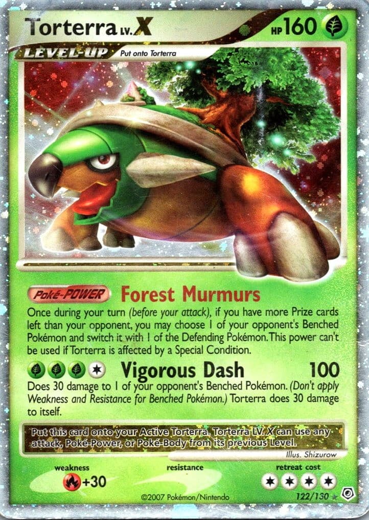Torterra LV.X 122/130 Ultra Rare Holo Diamond and Pearl HP Pokemon