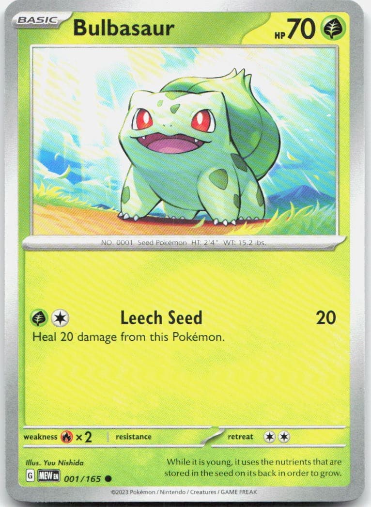 Bulbasaur 001/165 SV Scarlet & Violet 151 C NM Pokémon — English