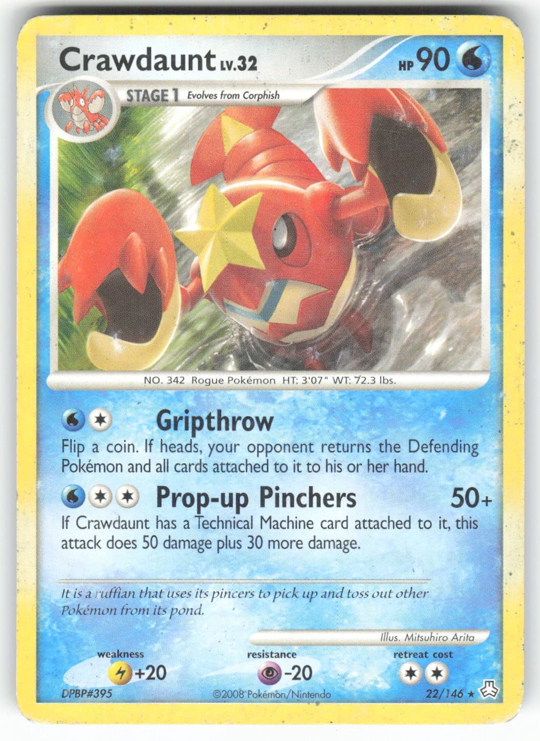 Crawdaunt 22/146 Rare Legends Awakened Pokemon Heavily Played