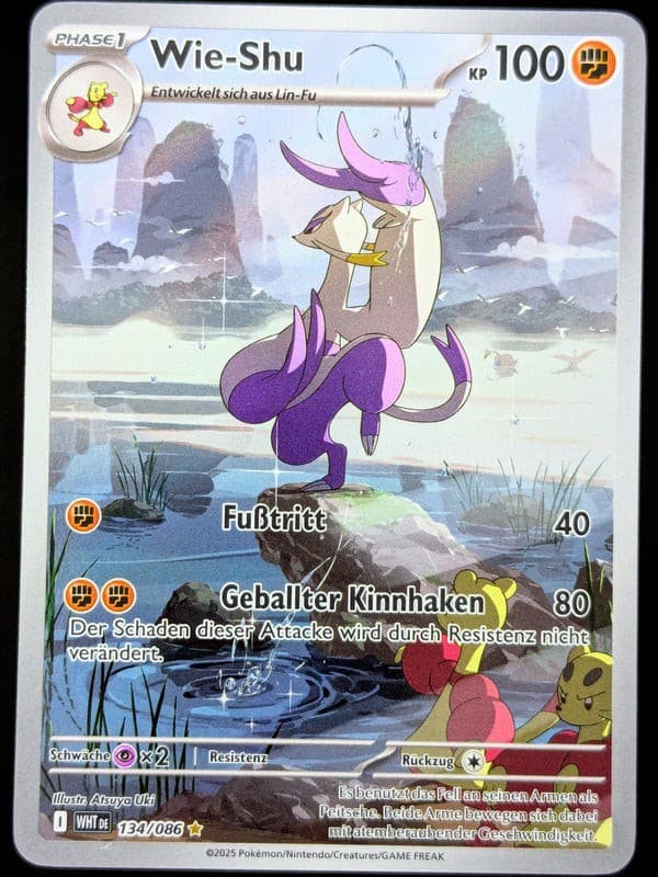 Wie-Shu 134/086 WHT Weisse Flammen Art Rare Pokémon Karte Deutsch NM